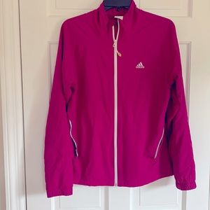 Adidas magenta windbreaker jacket large
